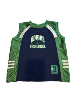 Adidas Kids Basketball Sleeveless Jersey Blue & Green Size 3T